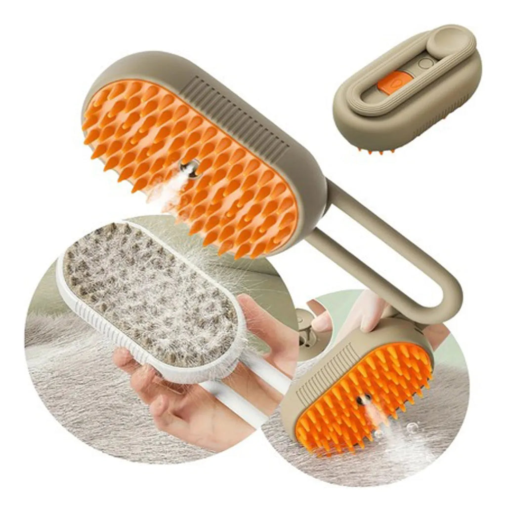 Cepillo 3 En 1 Con Vapor Para Perros Gatos Masajes