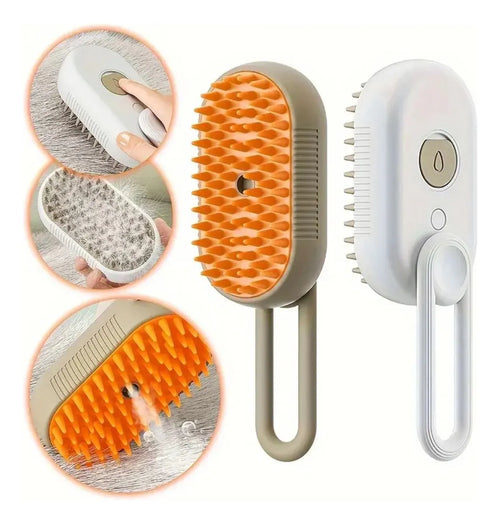 Cepillo 3 En 1 Con Vapor Para Perros Gatos Masajes